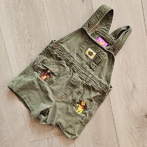 Vintage Winnie The Pooh Safari Pooh & Tigger Green Shortalls, 24 Months